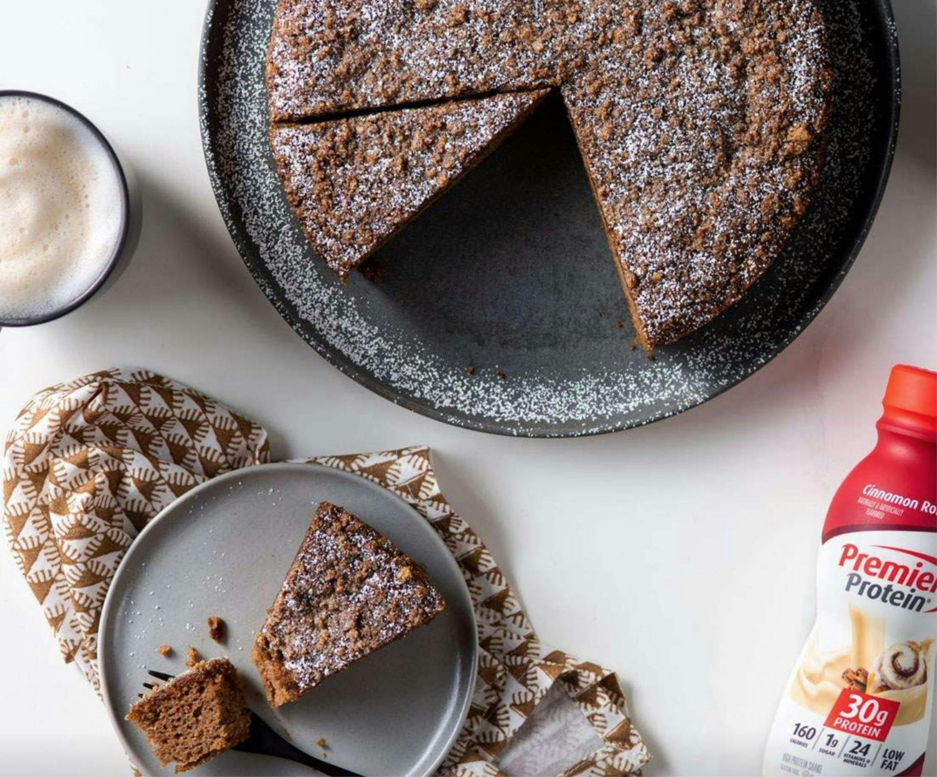 A chocolate cake that was made with Premier Protein.