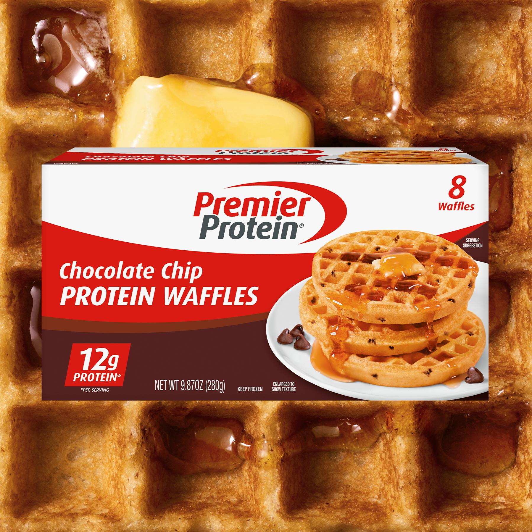 PDP Carousel Frozen Chocolate Chip Protein Waffles Protein Pancake & Waffle