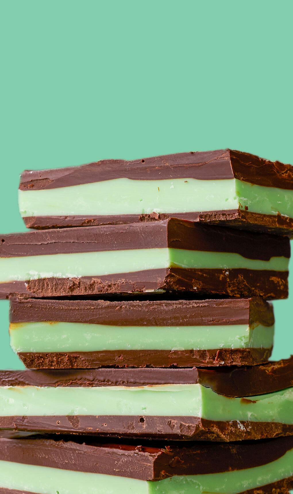 A stack of winter mint chocolates.