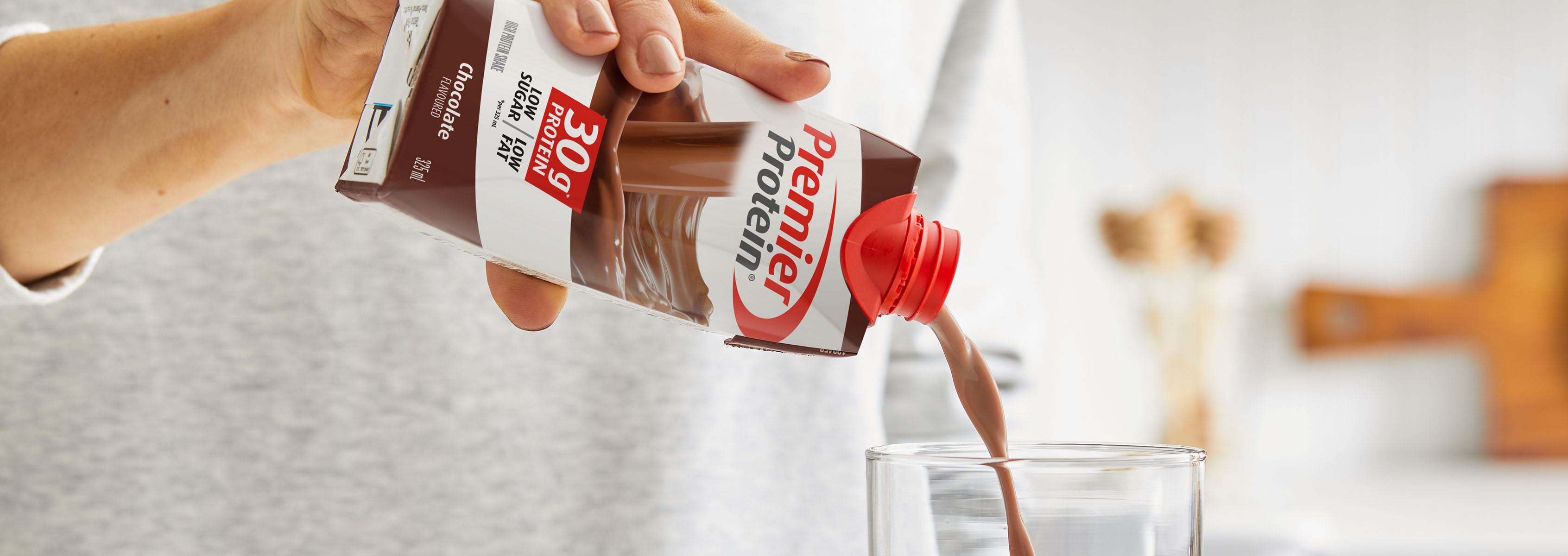 A photo of Premier Protein Chocolate Protein Shake.