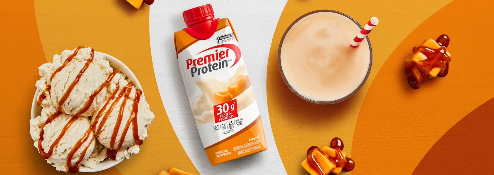 A photo of Premier Protein Boisson fouettée protéinée au caramel.