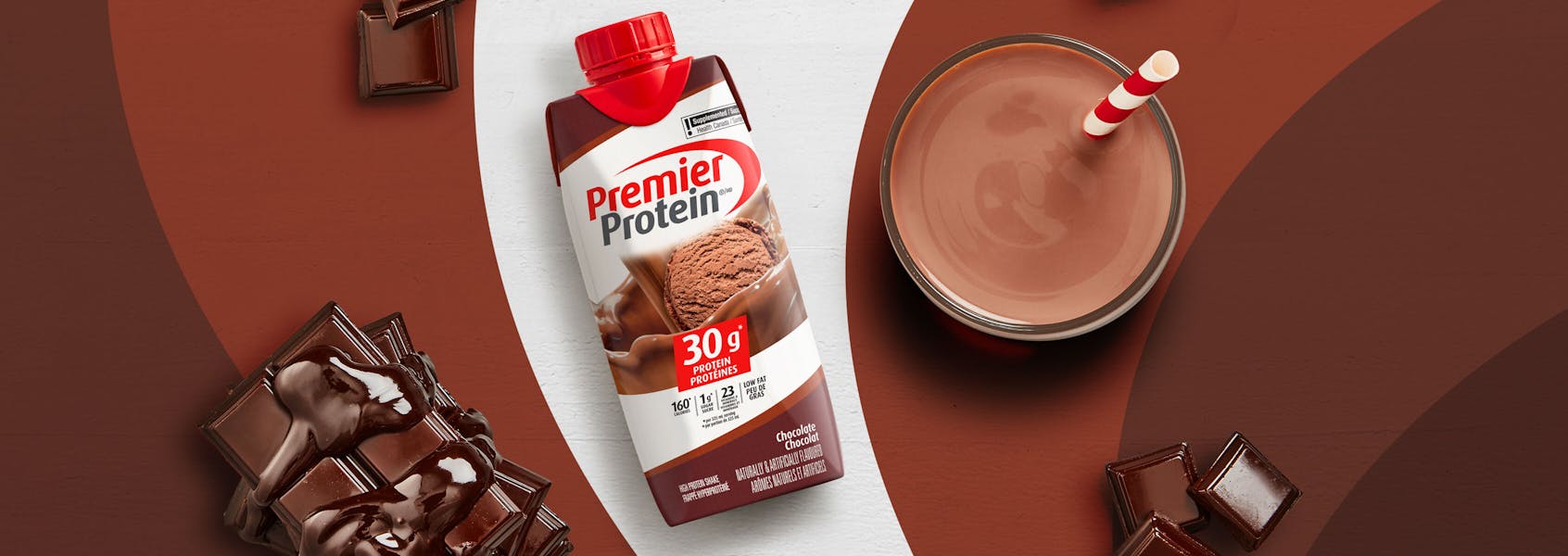 A photo of Premier Protein Chocolate Protein Shake.