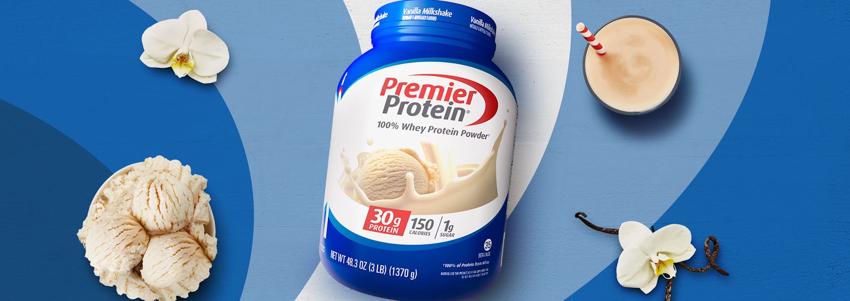 A photo of Premier Protein Vanilla Milkshake Protein Powder (35 Servings).