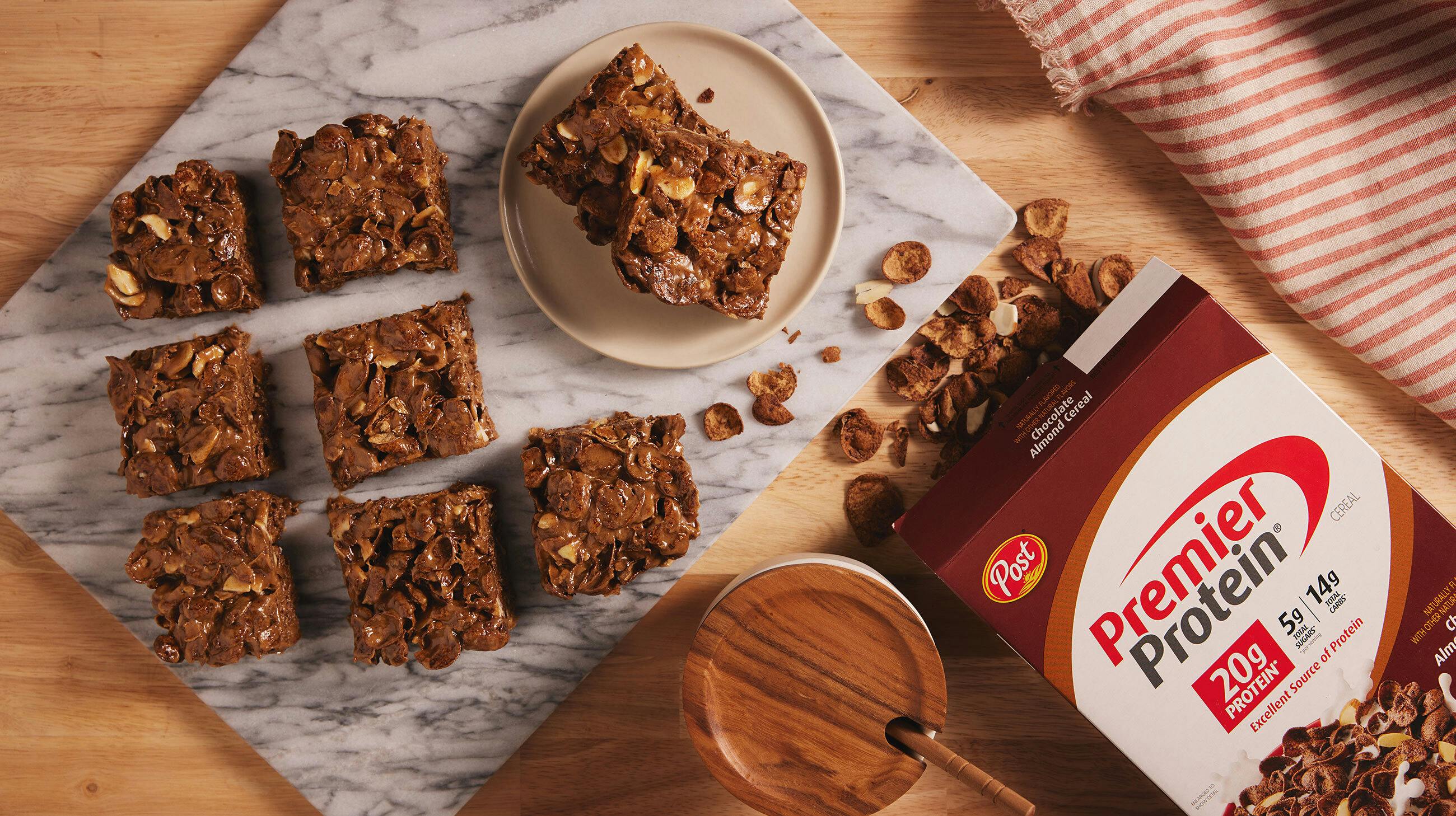 Recipe image for Chocolate Almond Premier Cereal Bars.