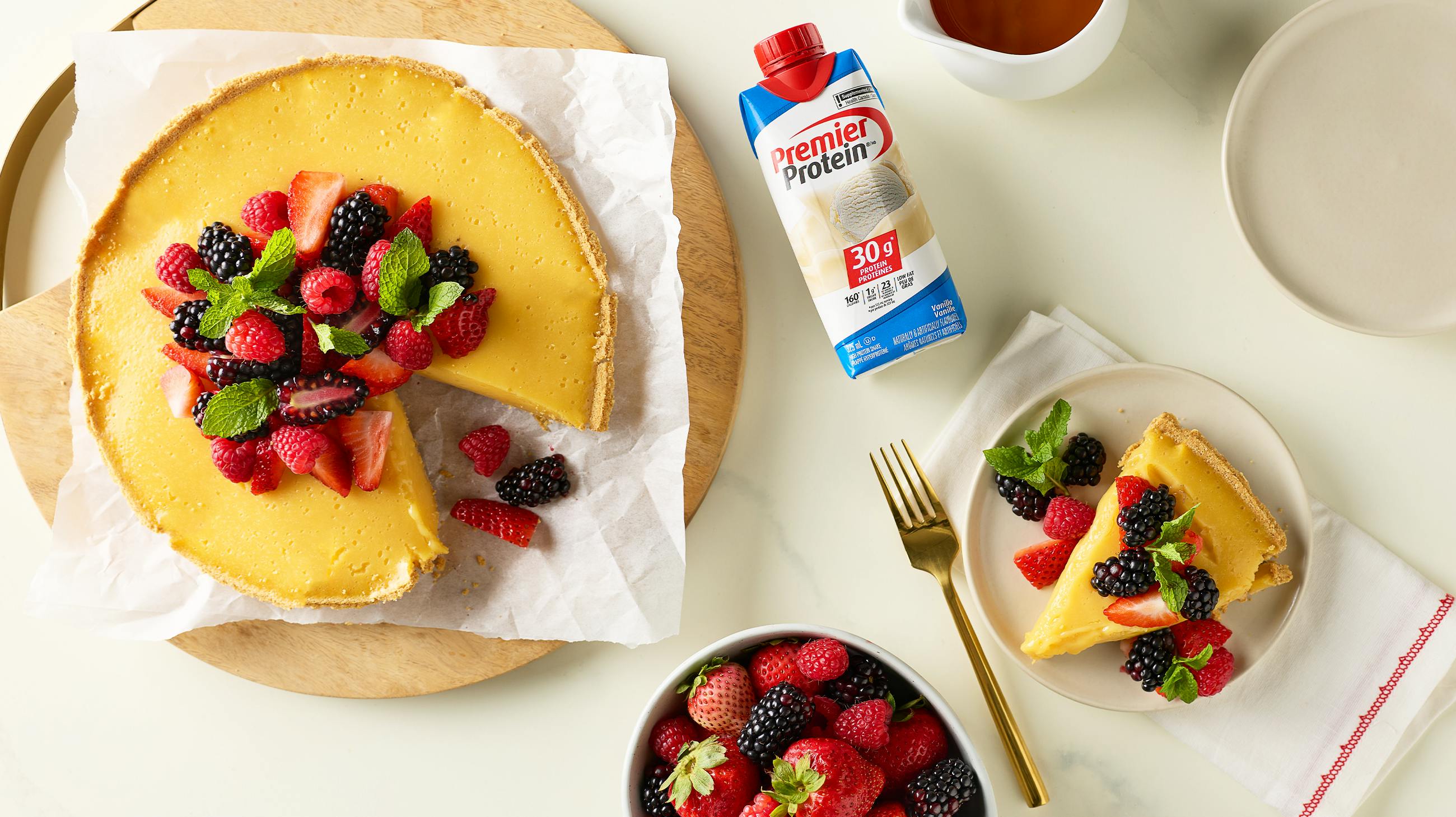 Recipe image for Top Chef No-Bake Protein Cheesecake.