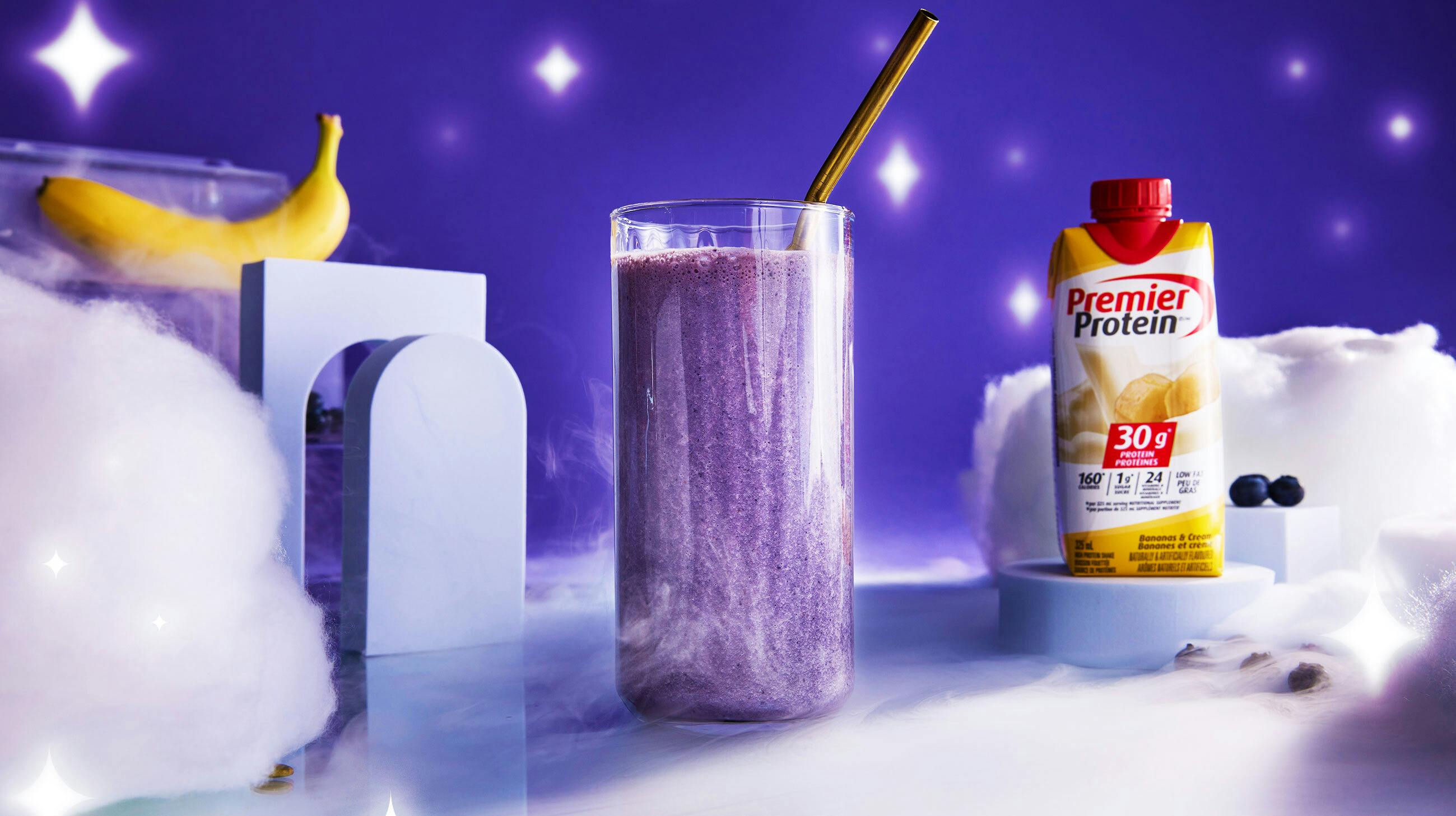 Recipe image for Frappé banane et baie.