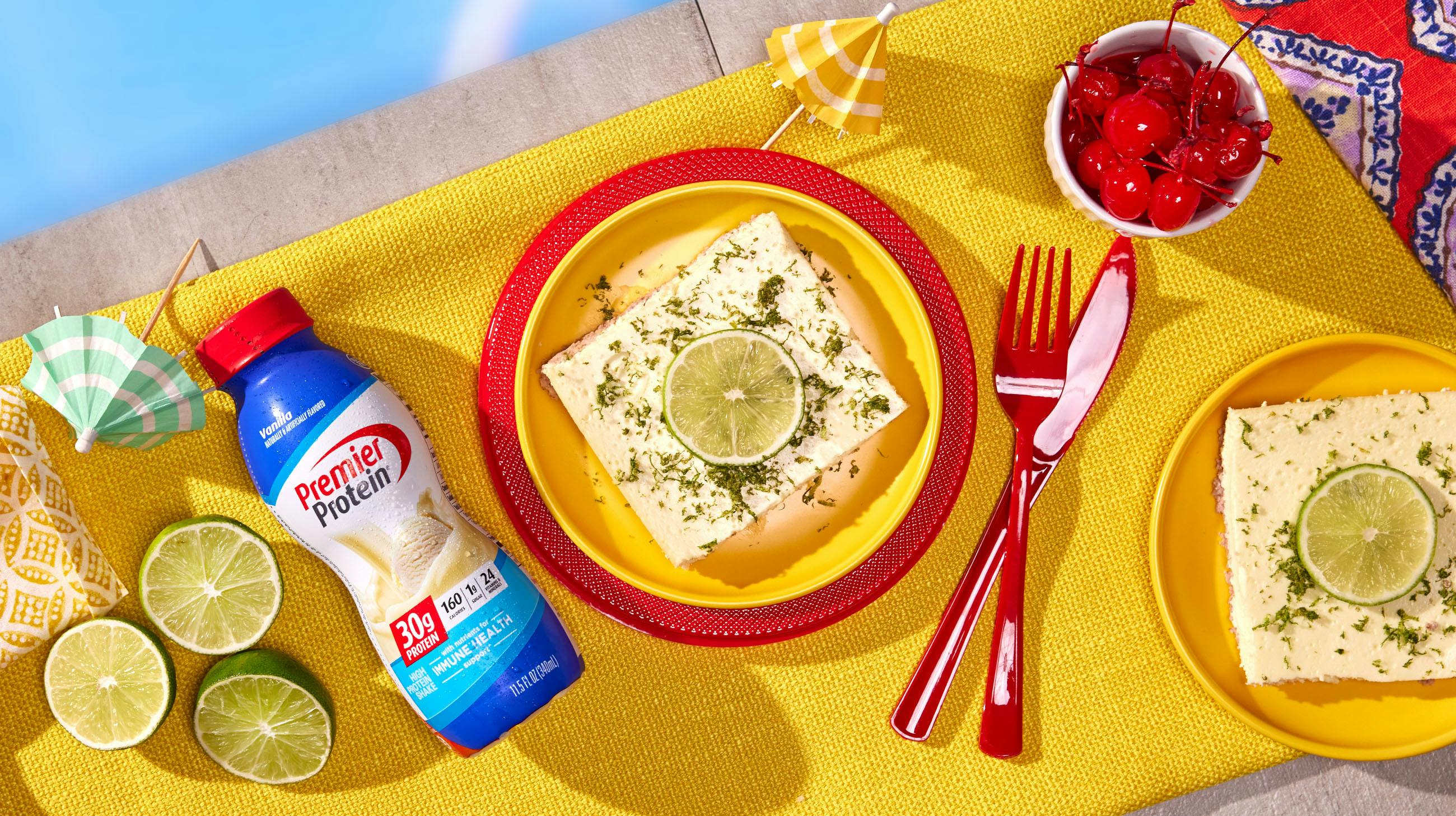 Recipe image for Key Lime Protein Bars.