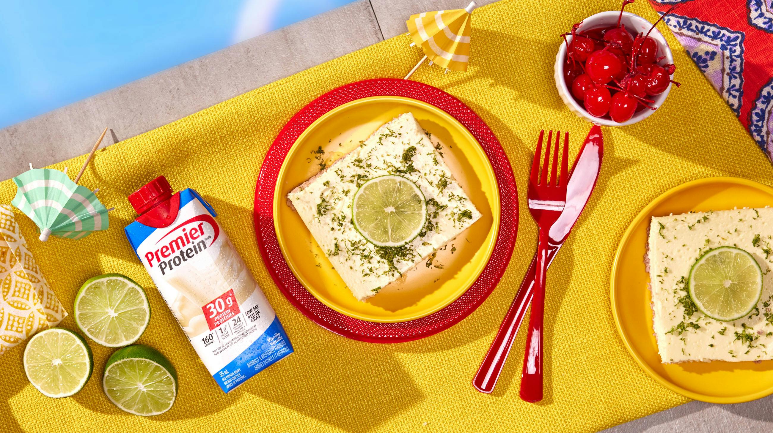 Recipe image for Key Lime Protein Bars.