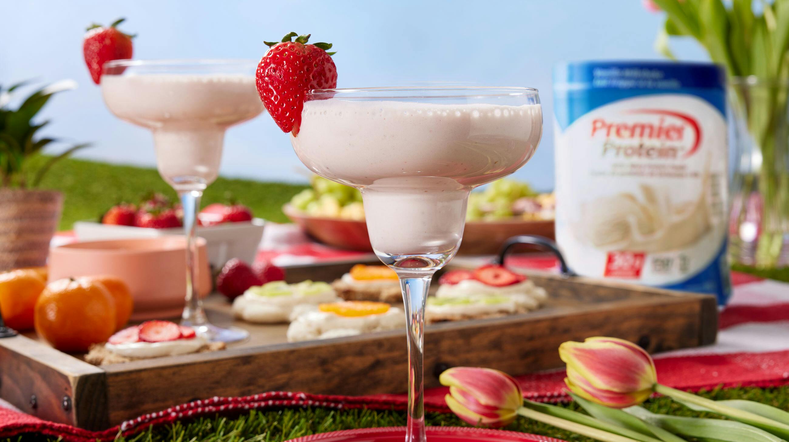 Recipe image for Pink Protein Frosted Lemonade.