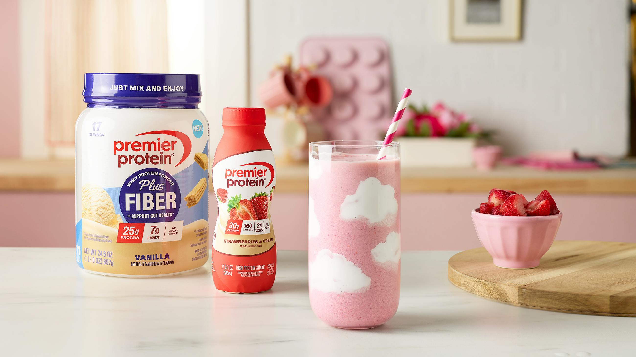 Recipe image for Pink Cloud Protein Smoothie.