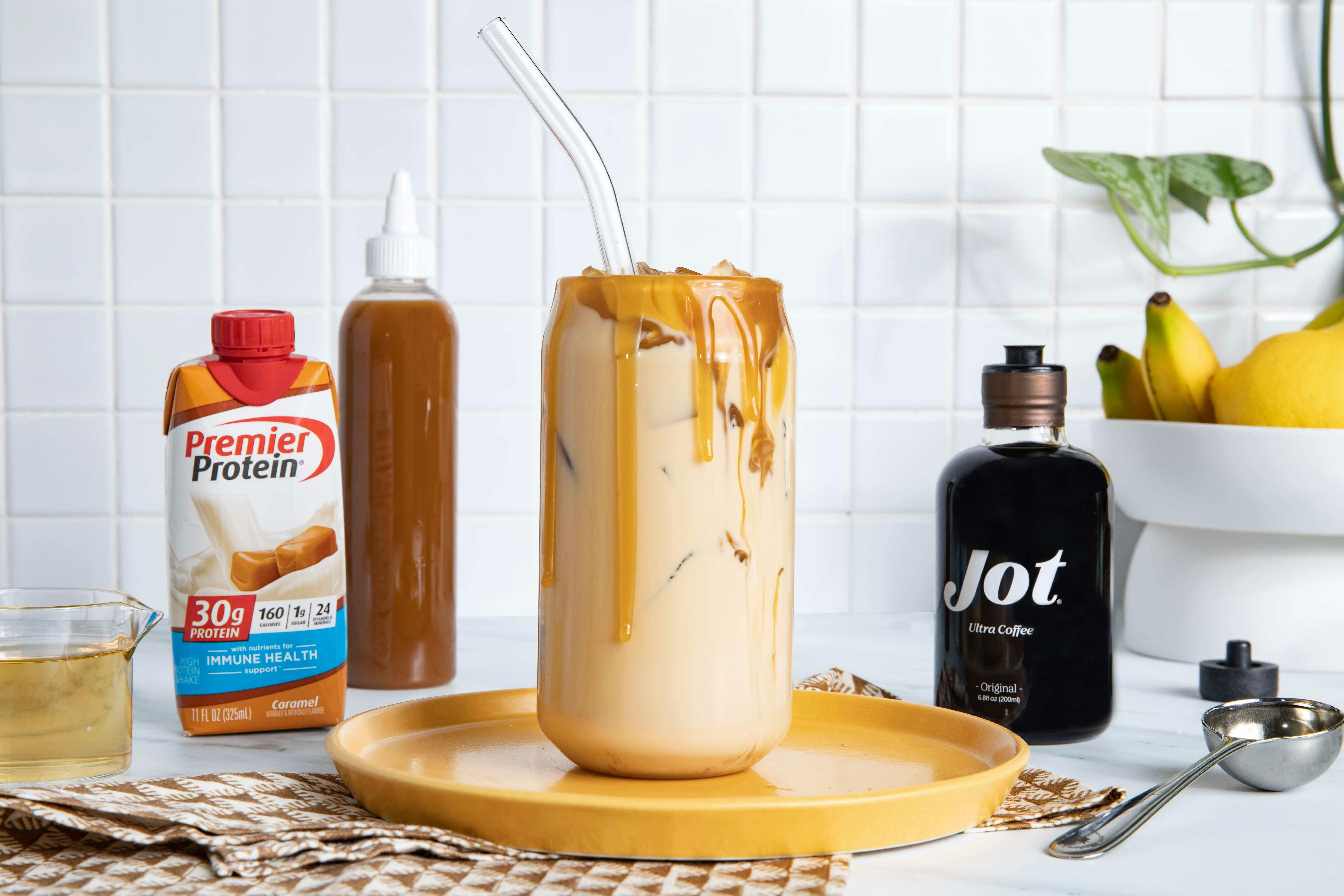 Recipe image for Iced Toffee Caramel Latte.