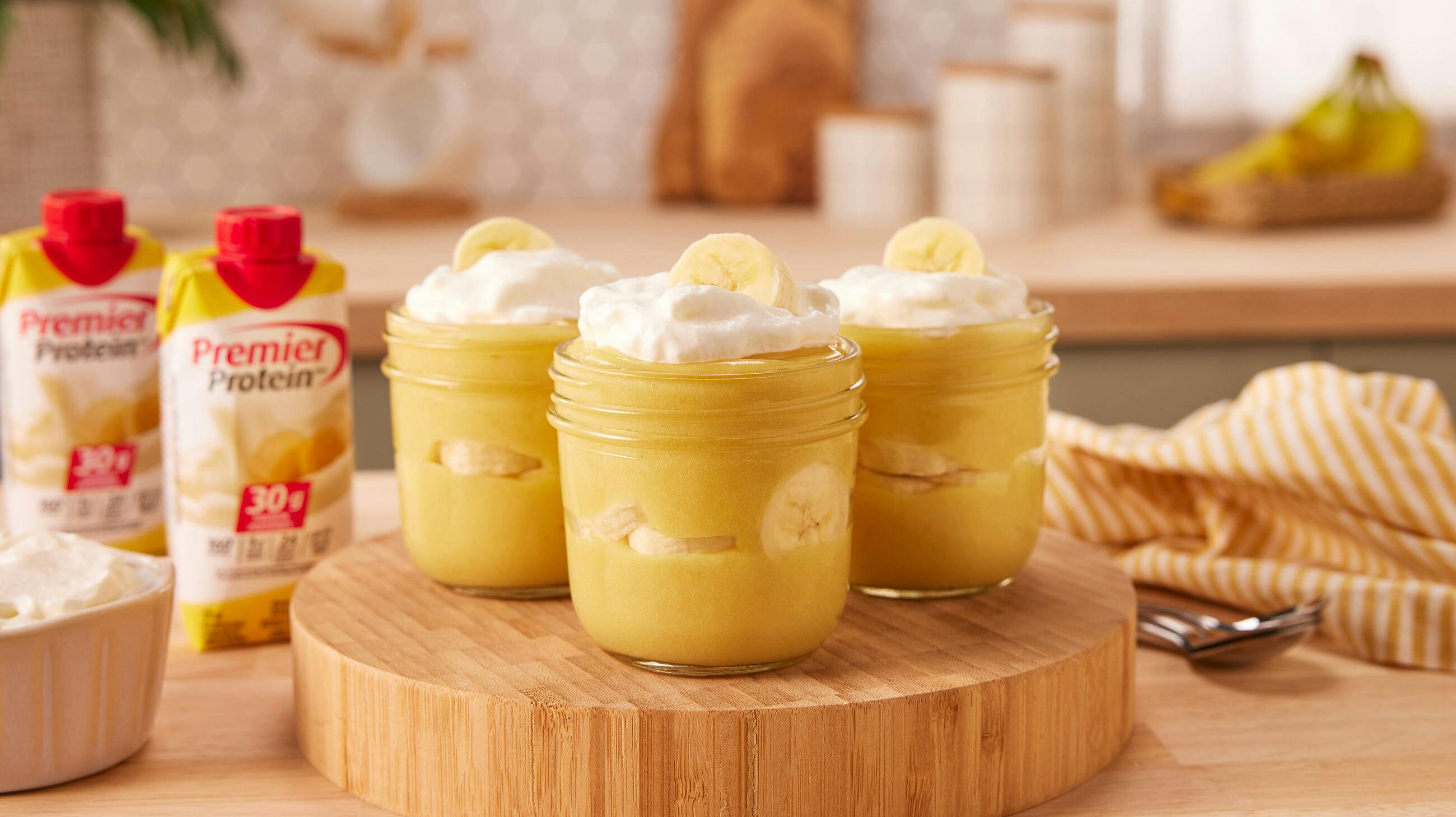 Recipe image for Flan protéiné facile à la banane.