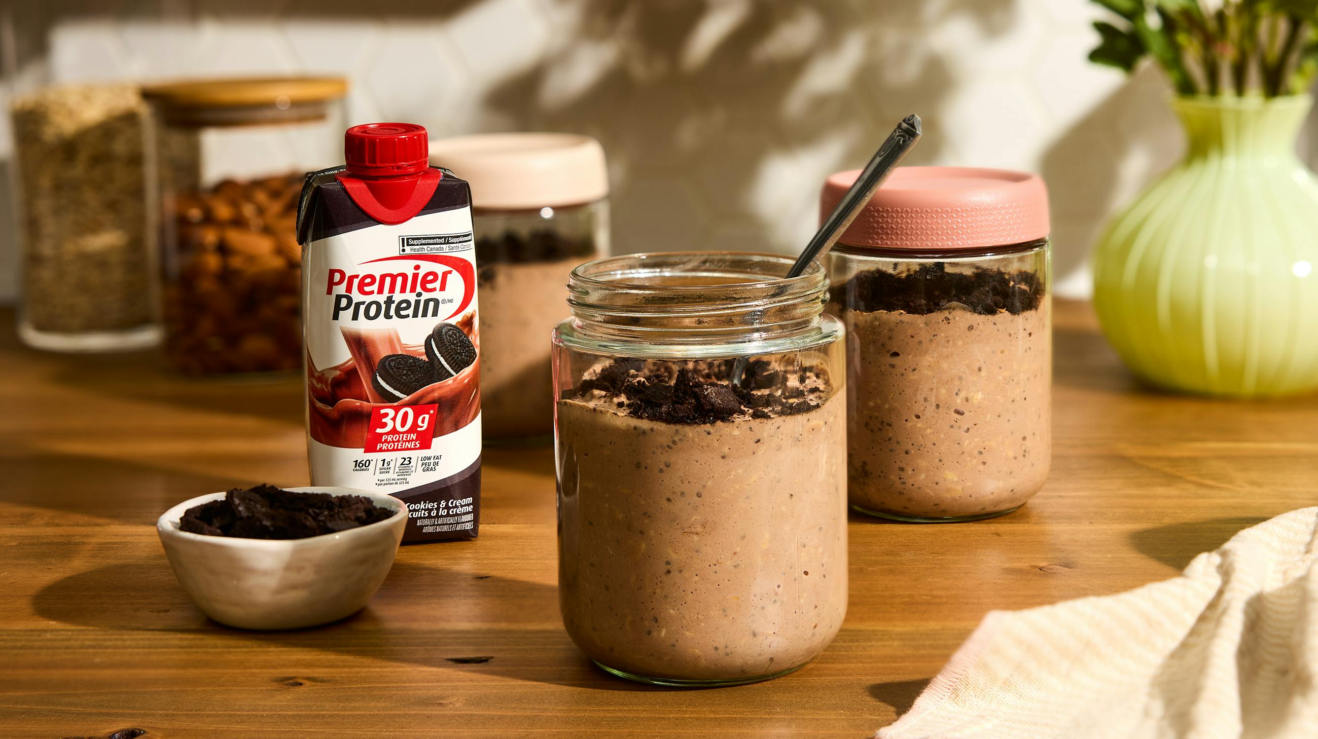 Recipe image for Cookies & Cream Overnight Oats.