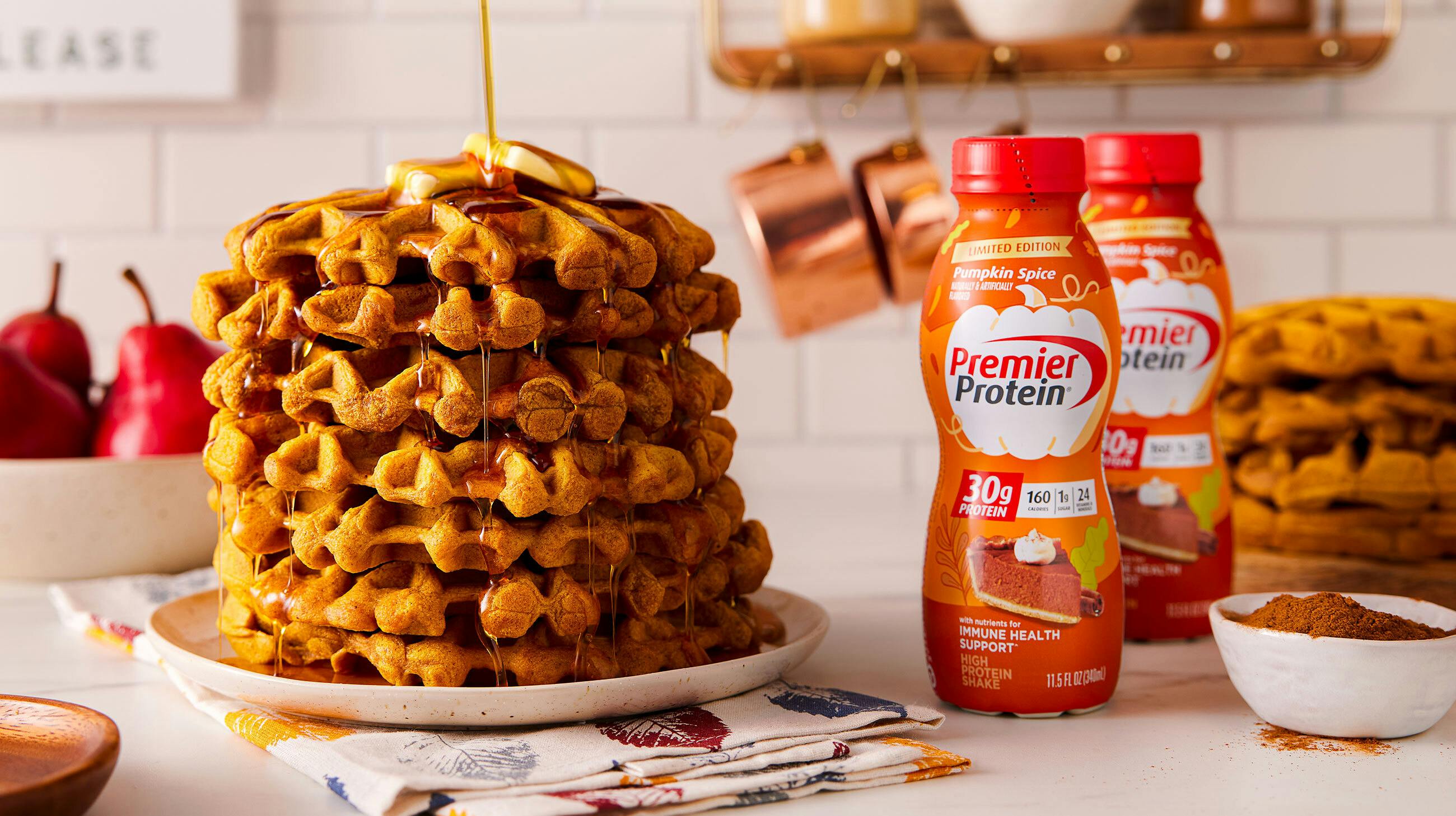 Recipe image for Pumpkin Spice Waffles.