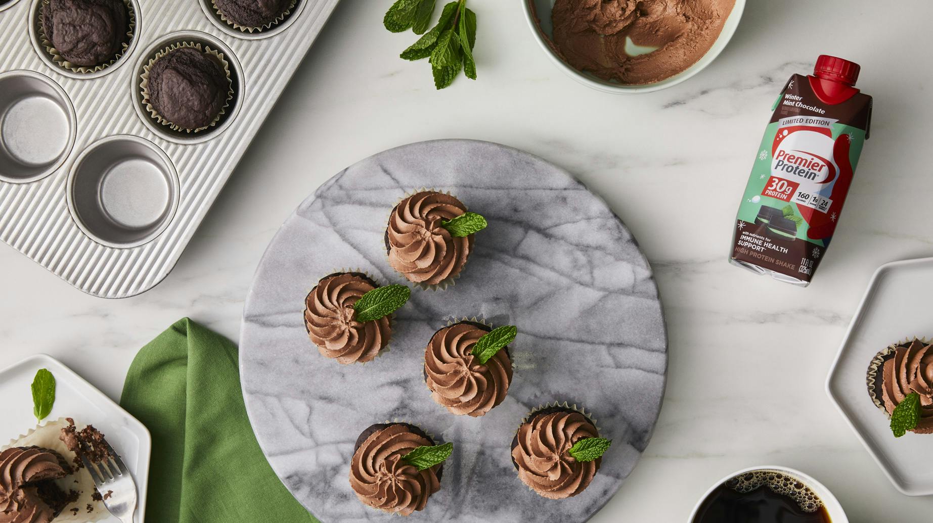 Recipe image for Mint Chocolate Cupcakes.
