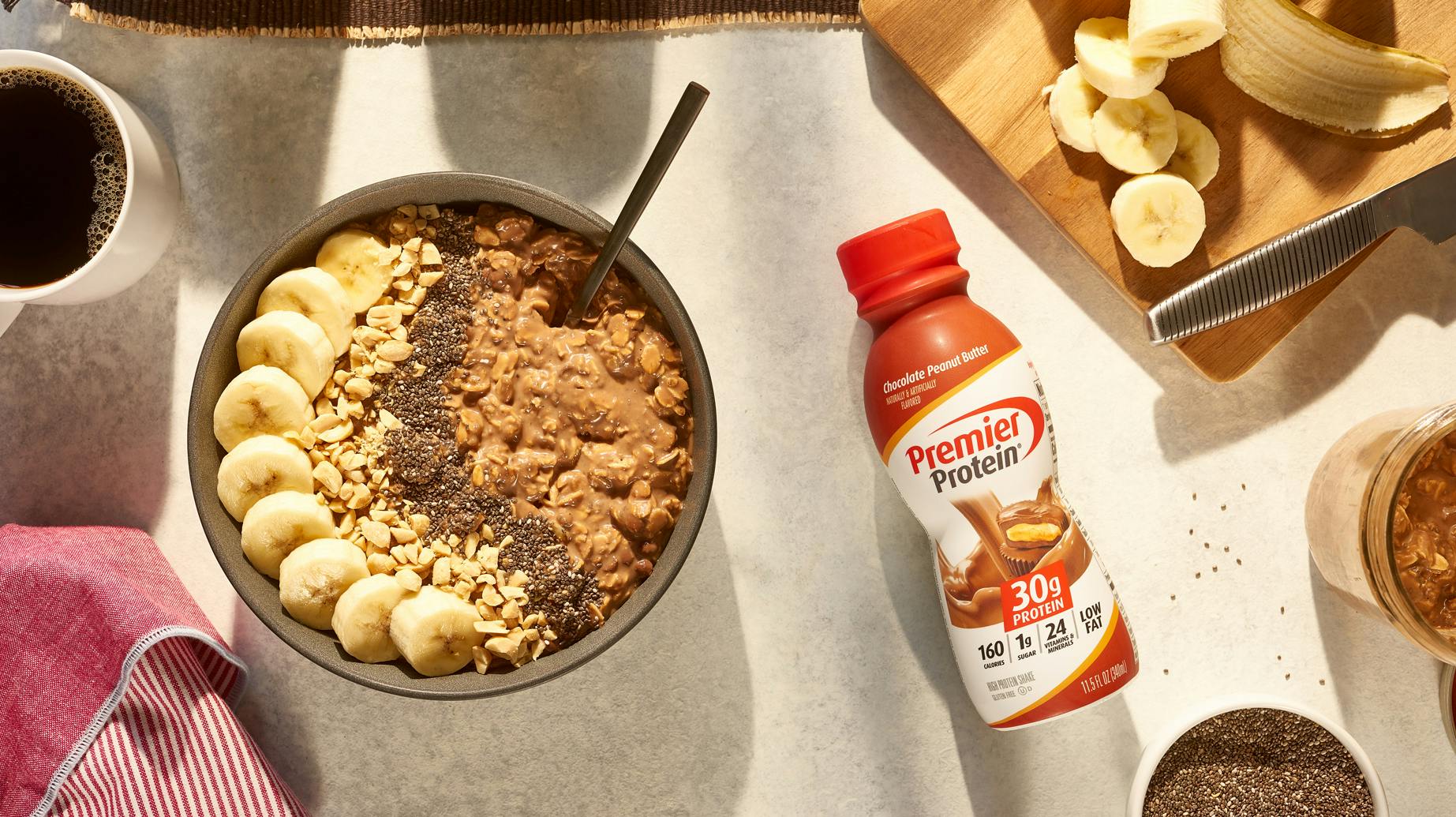 Recipe image for Overnight Chocolate Peanut Butter Oats.