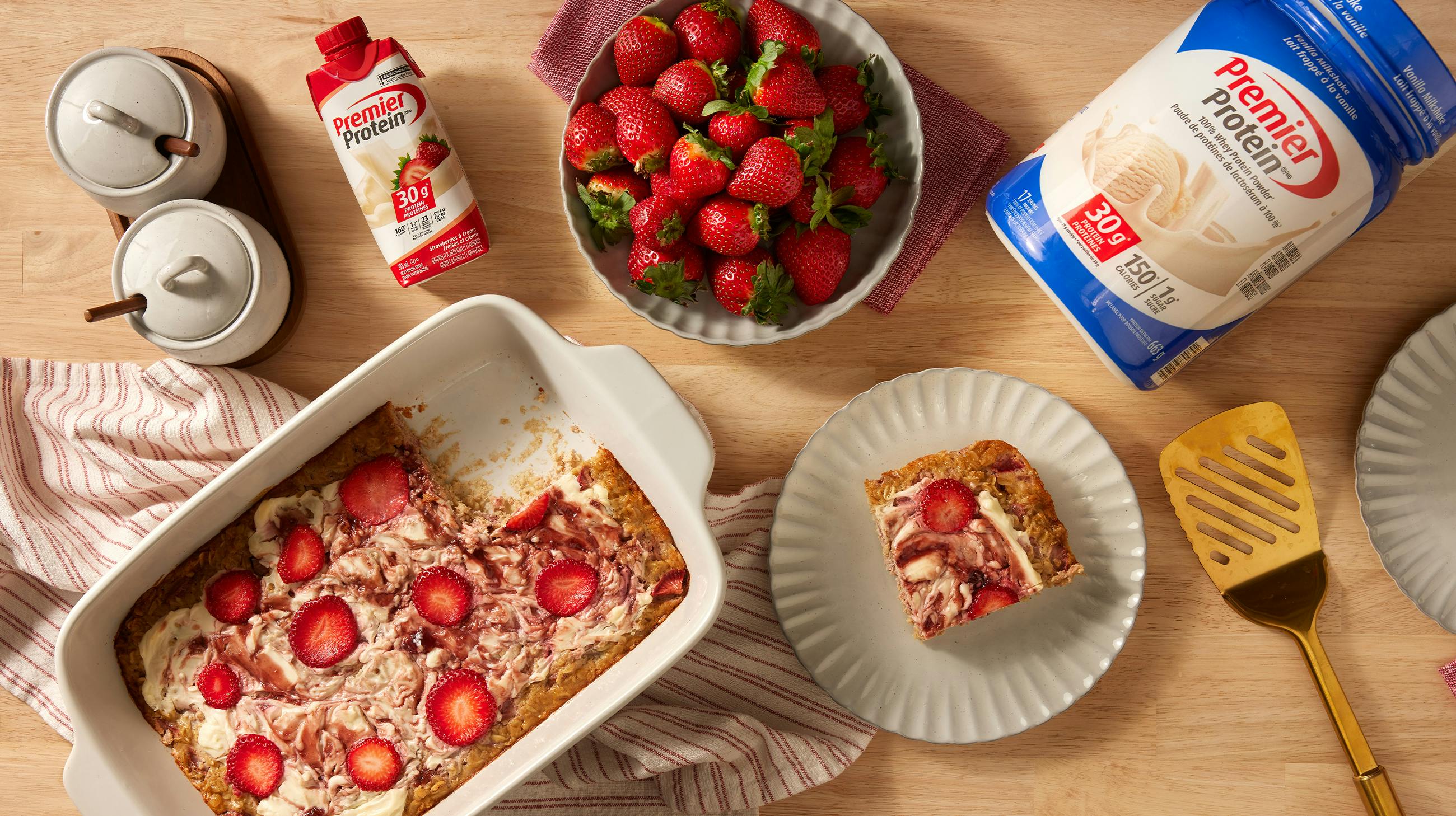 Recipe image for Strawberry Cheesecake Baked Oatmeal.