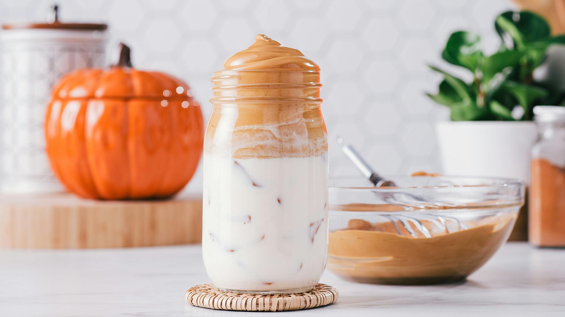 Recipe image for Pumpkin Spice Dalgona Coffee.