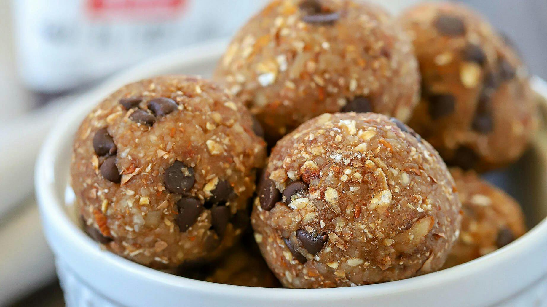 Recipe image for Chocolate Almond Protein Energy Bites.