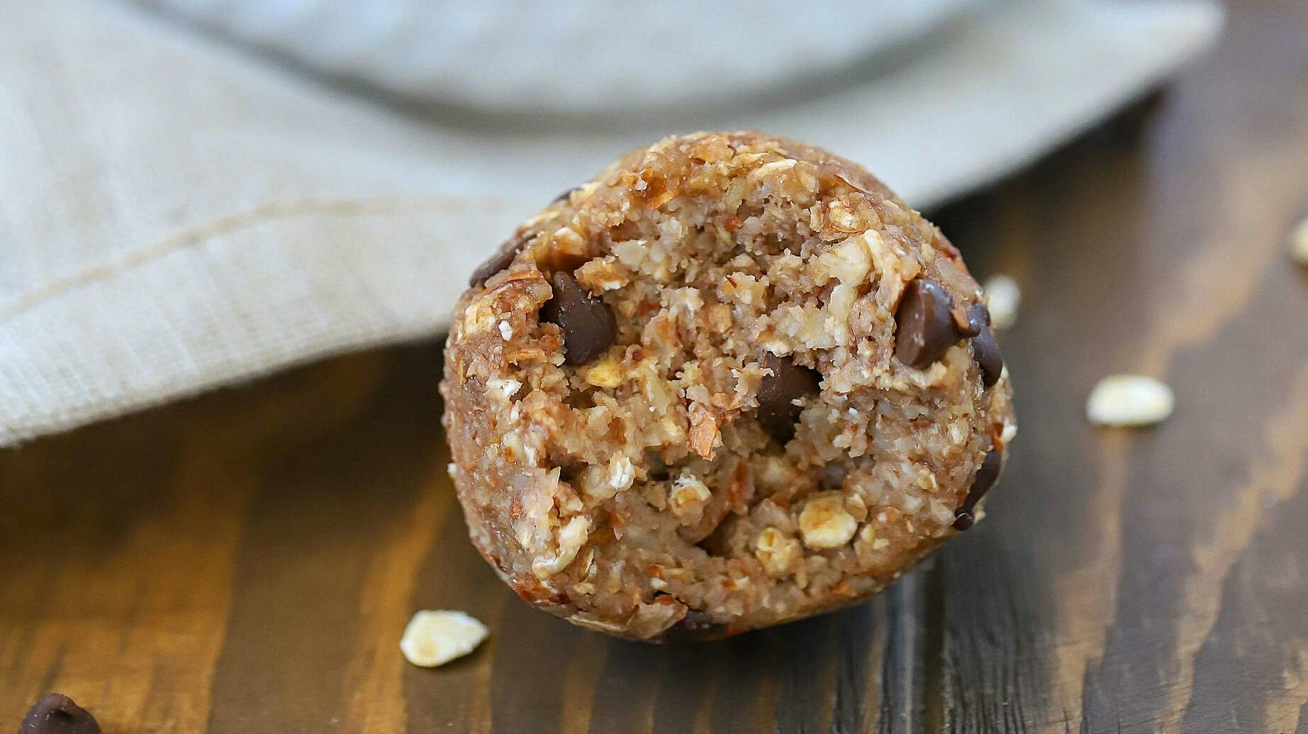 Recipe image for Chocolate Almond Protein Energy Bites.
