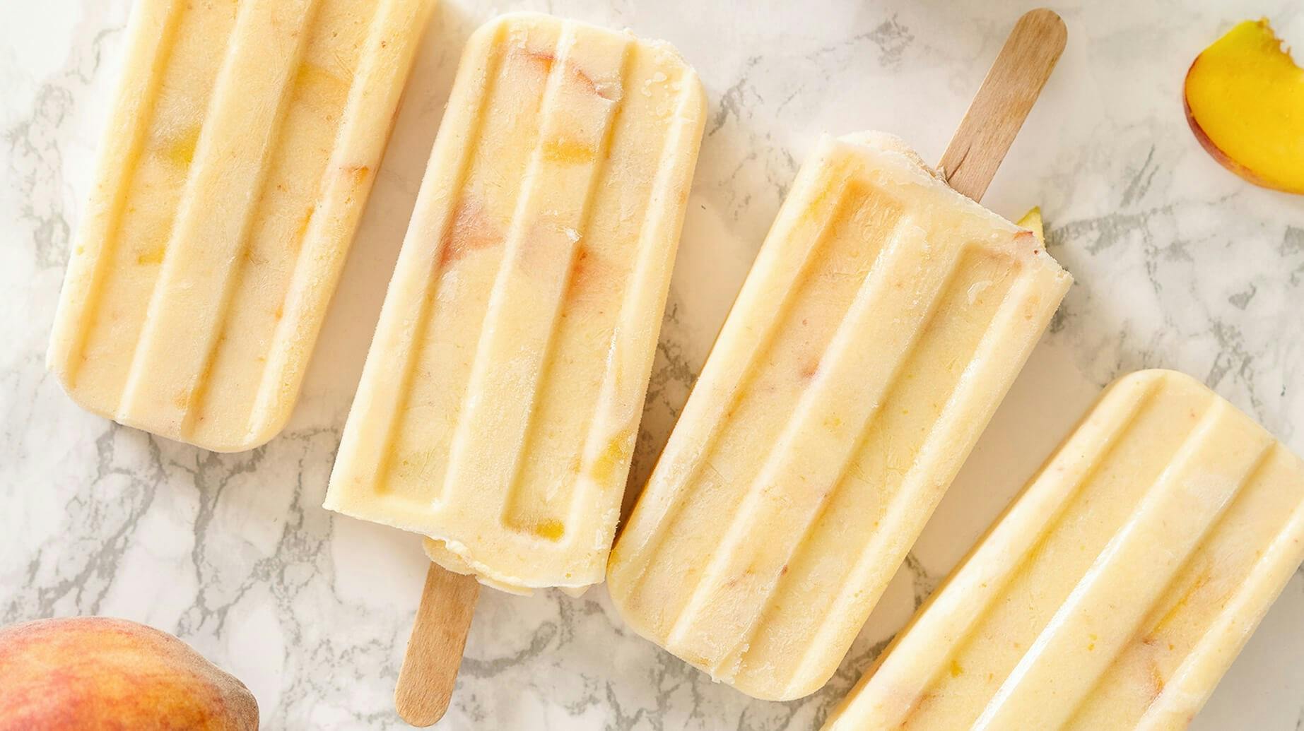 Recipe image for Peaches & Cream Popsicles.